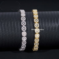 New Arrivals Hip Hop 7mm High Quality Hand Cut Miracle Plate 925 Silver Cuban Link Chain VVS Moissanite Bracelet