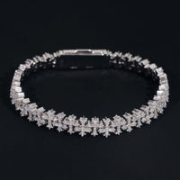 Luxury Small Size Cross Cuban Link Chain Sterling Silver 925 Moissanite Cross Bracelets Hip Hop Men's Jewelry