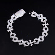 Factory 15MM Width Hip Hop Jewelry Real Silver 925 Gold Plated VVS Lab Diamond Moissanite Infinity Cuban Link Chain Bracelet