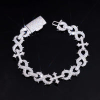 Factory 15MM Width Hip Hop Jewelry Real Silver 925 Gold Plated VVS Lab Diamond Moissanite Infinity Cuban Link Chain Bracelet