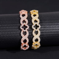 New Design Hip Hop Jewelry Real 925 Sterling Silver Pass Diamond Tester Fully Iced Out Flower Infinity Cuban Link Bracelet