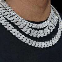 Hot Sale Rise up Moissanite Chain Pass Diamond Tester Diamonds 925 Sterling Silver Gold Plated Cuban Link Chain