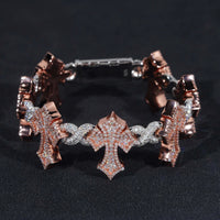 Pass Diamond Tester Silver 925 Gold Plated Hip Hop Jewelry Custom Mens Cross VVS Moissanite Cuban Bracelet