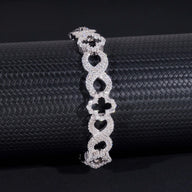 New Arrivals Hip Hop GRA Certificate 11mm 925 Silver Infinity Clover Cuban Mens Moissanite Bracelet