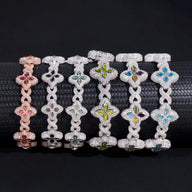 Hot Sale New Design Hip Hop Colorful Marquise 925 Silver VVS Moissanite Iced Out Bracelet