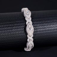 Hot Selling 925 Sterling Silver Hip Hop Iced Out Infinity Eye Moissante Cuban Link Bracelet