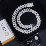 Pass Diamond Tester Rapper Jewelry Iced Out Baguette 18MM 925 Silver Hip Hop Moissanite Cuban Link Chain