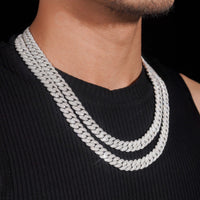 Pass Diamond Tester 925 Sterling Silver Hip Hop Style Iced Out 10mm Moissanite Cuban Link Chain