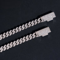 Hot Selling 925 Sterling Silver 8mm Width 2 Row Hip Hop Iced Out Moissanite Cuban Link Bracelet