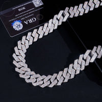 Big Heavy 22mm Sticking Out 3 Rows Hip Hop 925 Silver Moissanite Diamond Cuban Link Chain for Men