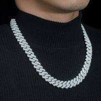 Shining Moissanite Hip Hop Jewelry 15mm 2rows Design Sterling Silver Gold Plated Diamond Moissanite Cuban Link Chain