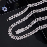 Factory Price Hip Hop Jewelry 10mm Solid 925 Sterling Silver Gold Plated GRA VVS Iced Out Moissanite Miami Cuban Link Chain