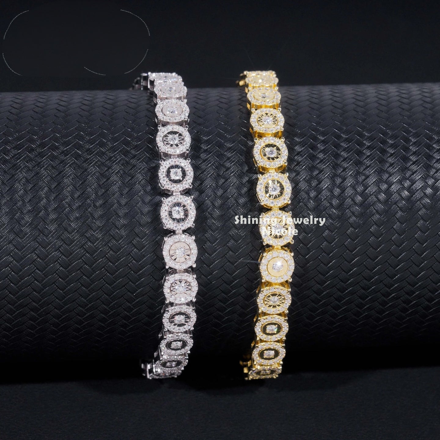 New Arrivals Hip Hop 7mm High Quality Hand Cut Miracle Plate 925 Silver Cuban Link Chain VVS Moissanite Bracelet