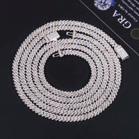 Hot Sale RTS Cuban Chain 5mm ONE ROW Moissanite Pass Diamond Tester 925 Silver Gold Plated Cuban Link Chain Fine Jewelry