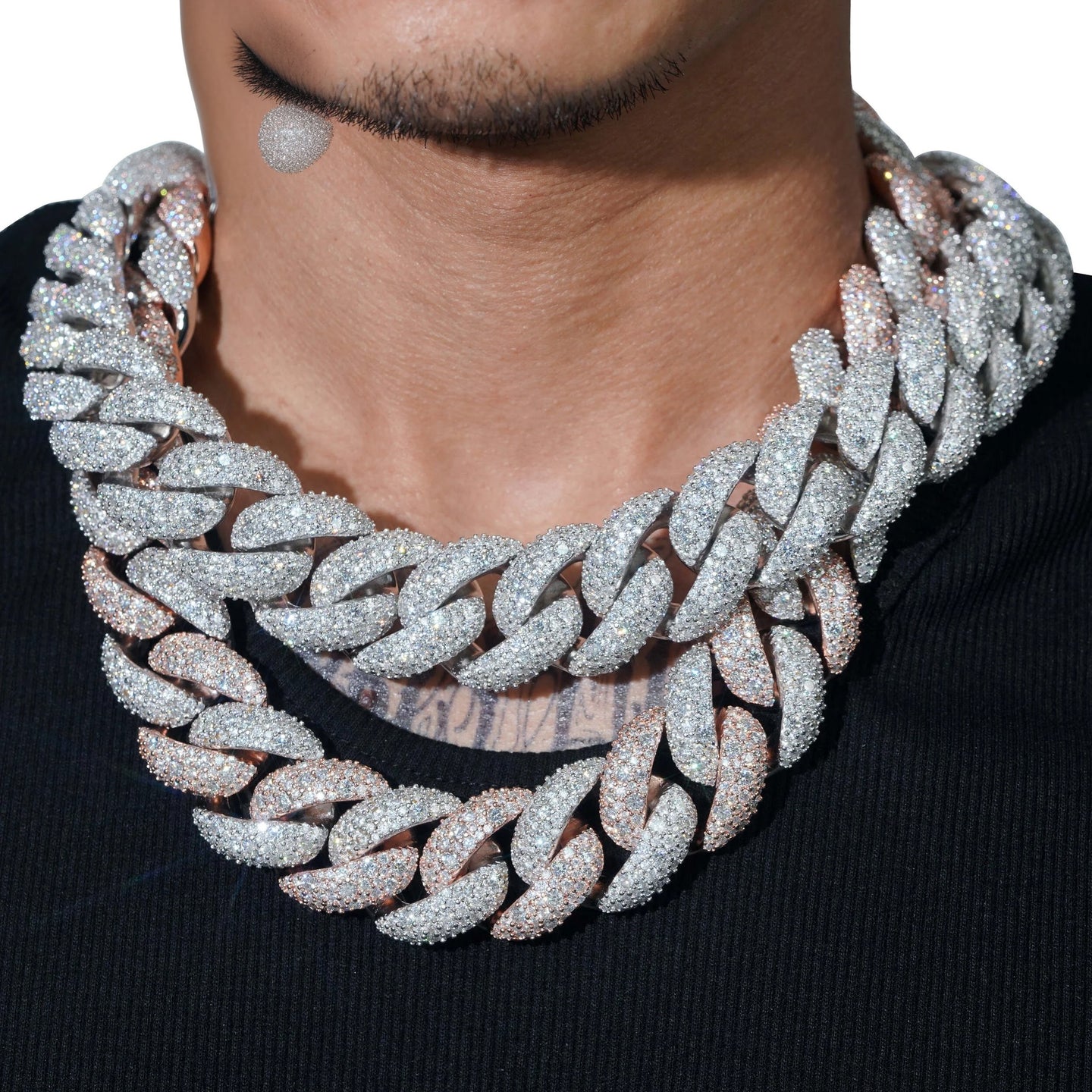 Big Heavy Solid 28MM GRA Certificate 925 Sterling Silver Miami Moissanite Diamond Cuban Link Chain