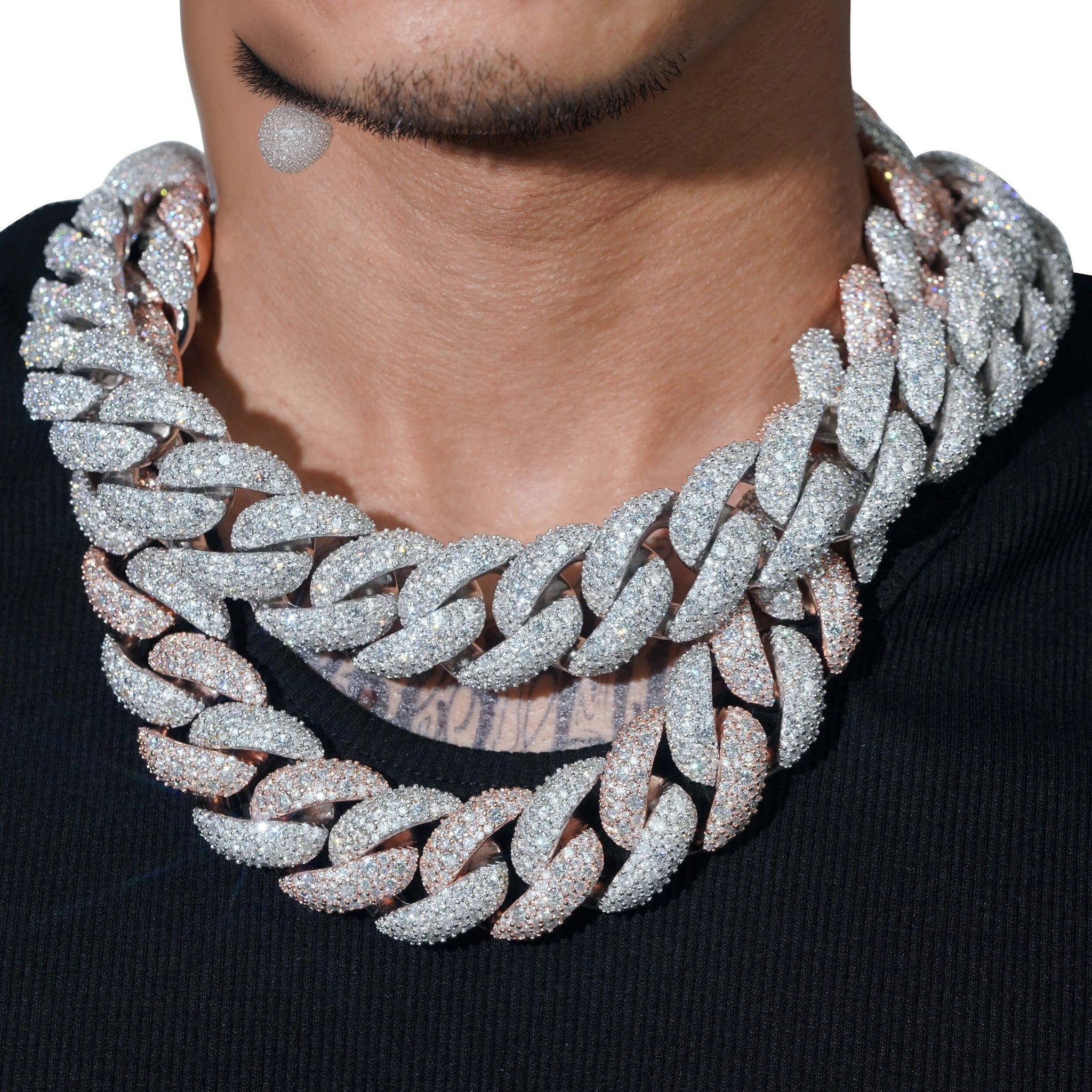 Big Heavy Solid 28MM GRA Certificate 925 Sterling Silver Miami Moissanite Diamond Cuban Link Chain