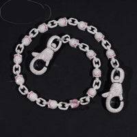 New Trendy Iced Out 13MM Figaro Chain 925 Sterling Silver VVS Moissanite Diamond Cuban Link Chain Men Necklaces