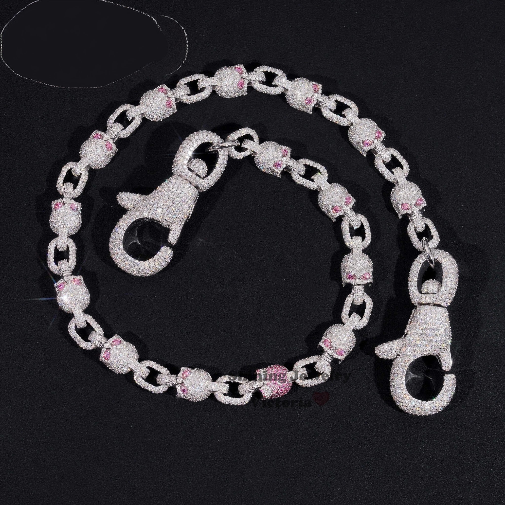 New Trendy Iced Out 13MM Figaro Chain 925 Sterling Silver VVS Moissanite Diamond Cuban Link Chain Men Necklaces