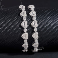 New Iced Out 925 Sterling Silver Heart Shape Moissanite Bracelet Trendy Men Hip Hop Jewelry Moissanite Cuban Link Chain
