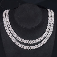 Pass Diamond Tester 925 Sterling Silver Hip Hop Style Iced Out 10mm Moissanite Cuban Link Chain