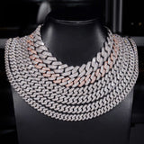 Iced Out Jewelry Classic 10mm 12mm 13mm 14mm 15mm 18mm Moissanite Diamond Hip Hop 925 Silver Cuban Link Chain