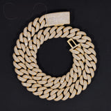 Rapper Hip Hop Jewelry 16mm 5 Rows Stones Solid 925 Sterling Silver Gold Plated Iced Out Moissanite Miami Cuban Link Chain