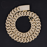 Rapper Hip Hop Jewelry 16mm 5 Rows Stones Solid 925 Sterling Silver Gold Plated Iced Out Moissanite Miami Cuban Link Chain