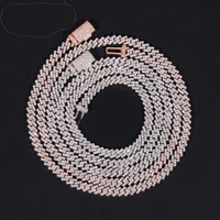 Pass Diamond Tester Iced Out One Row Hip Hop Thin 5mm Width 925 Sliver Moissanite Cuban Link Chain