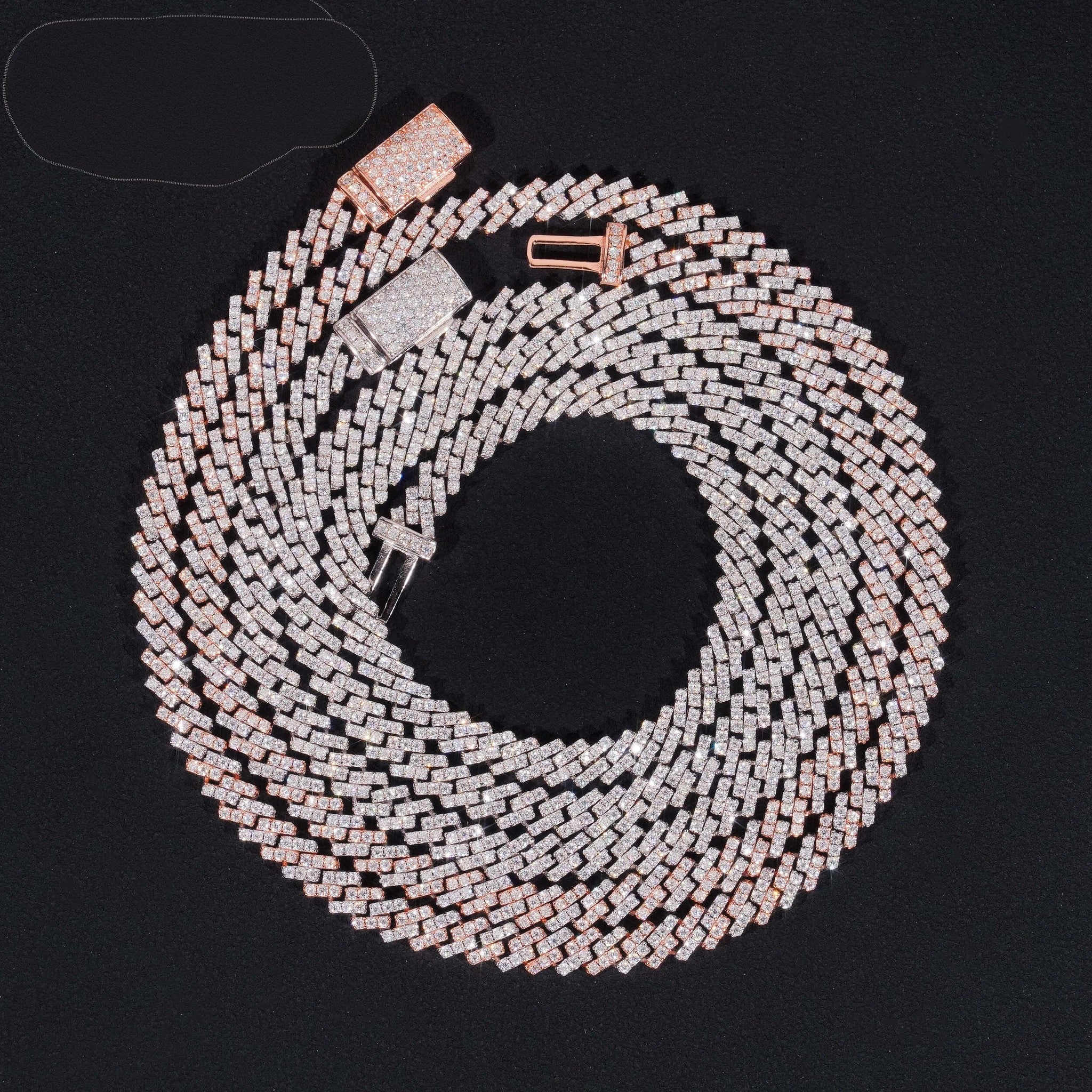 Pass Diamond Tester Iced Out One Row Hip Hop Thin 5mm Width 925 Sliver Moissanite Cuban Link Chain