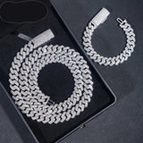 RTS Promotion Price 12MM Gold Plated 925 Sterling Silver VVS Moissanite Hip Hop Jewelry Iced Out Cuban Link Chain Necklace