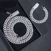 RTS Promotion Price 12MM Gold Plated 925 Sterling Silver VVS Moissanite Hip Hop Jewelry Iced Out Cuban Link Chain Necklace