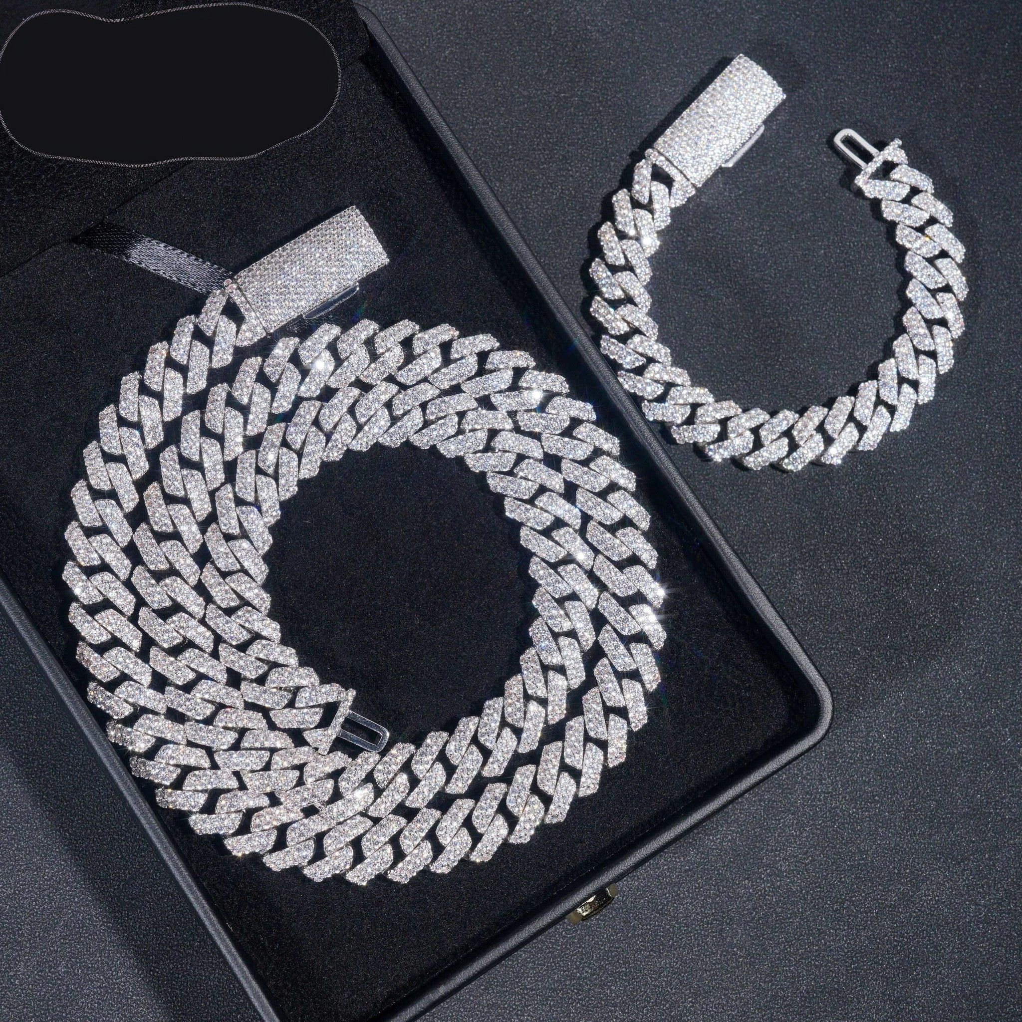 RTS Promotion Price 12MM Gold Plated 925 Sterling Silver VVS Moissanite Hip Hop Jewelry Iced Out Cuban Link Chain Necklace