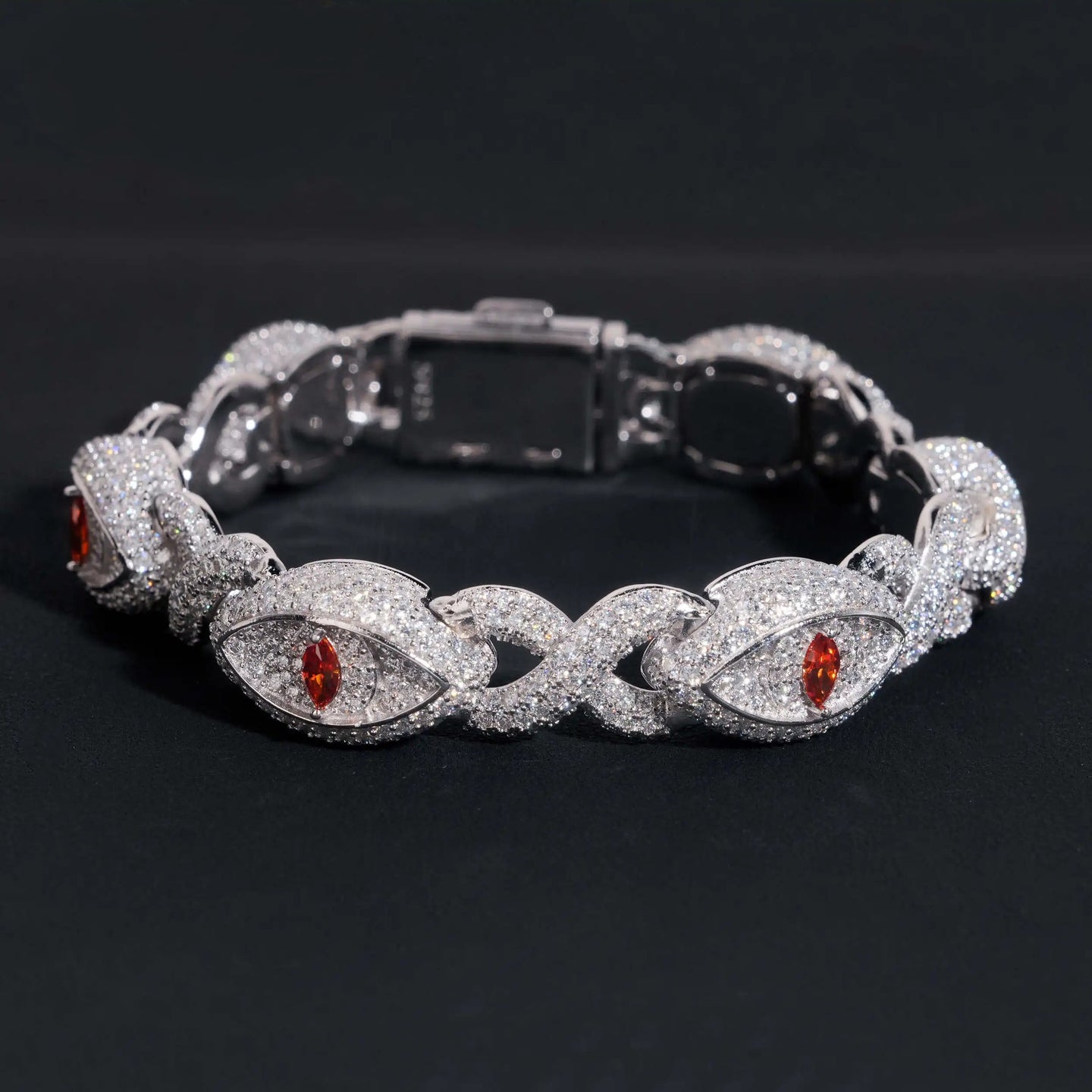 13mm Hip Hop Men Jewelry Diamond Iced Out Infinity Bracelets Colored Moissanite Cuban Link Bracelet Cat Eye Bracelet