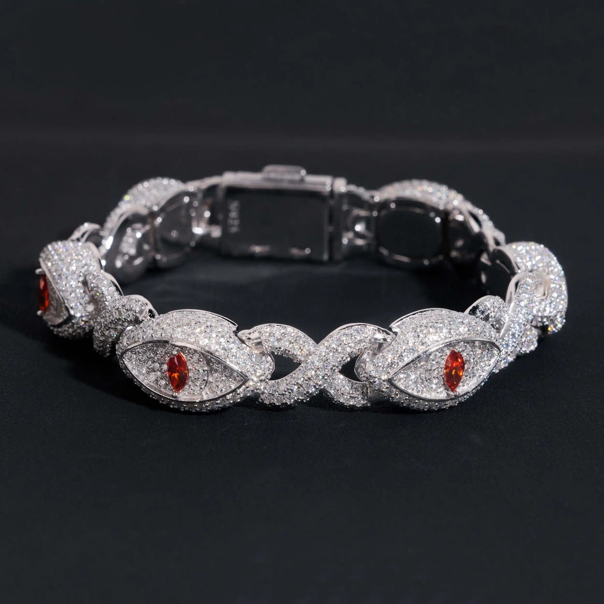 13mm Hip Hop Men Jewelry Diamond Iced Out Infinity Bracelets Colored Moissanite Cuban Link Bracelet Cat Eye Bracelet