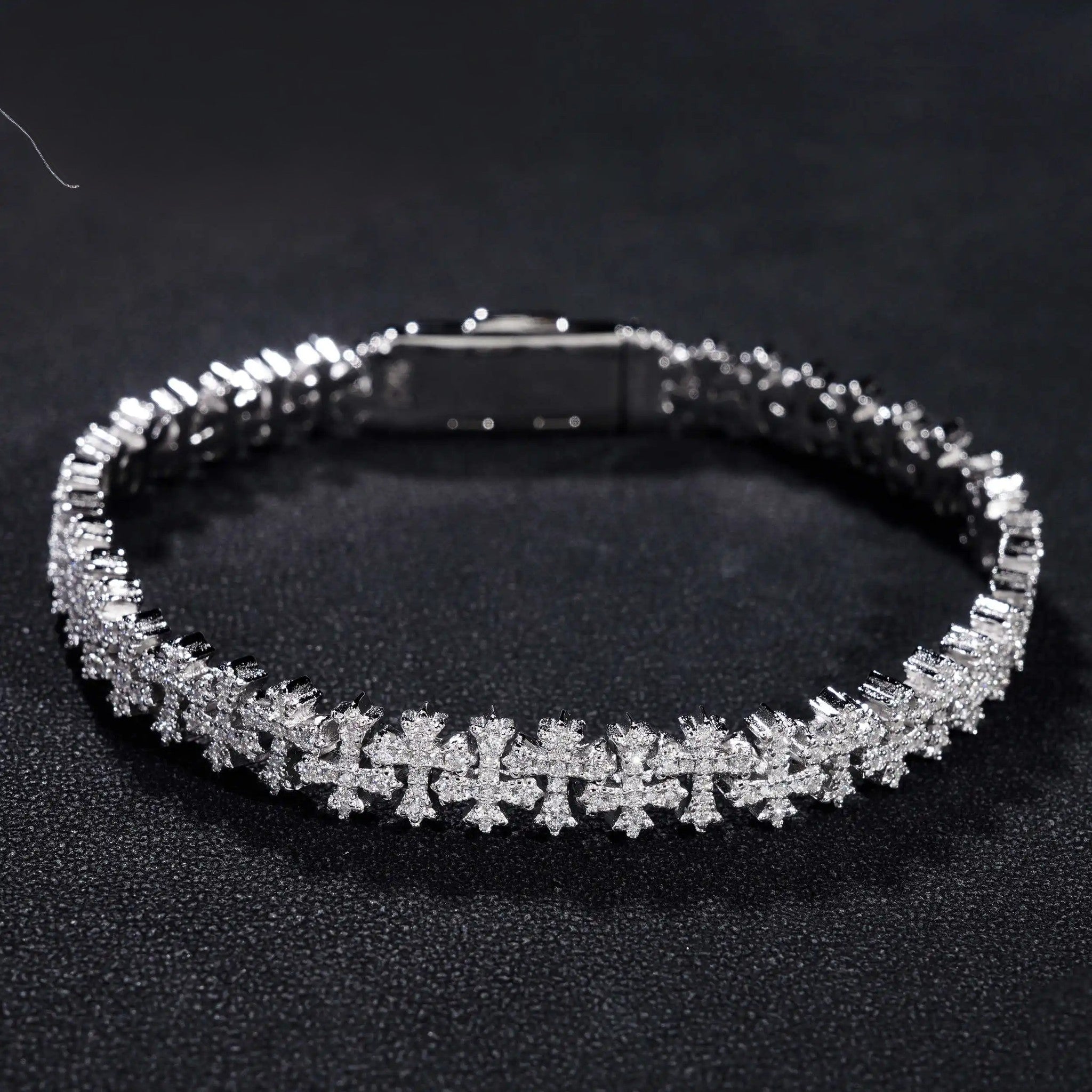 Pass Diamond Tester Silver 925 Gold Plated Hip Hop Jewelry Custom VVS Moissanite Cuban Link Chain Cross Bracelet