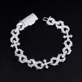 Factory 15MM Width Hip Hop Jewelry Real Silver 925 Gold Plated VVS Lab Diamond Moissanite Infinity Cuban Link Chain Bracelet