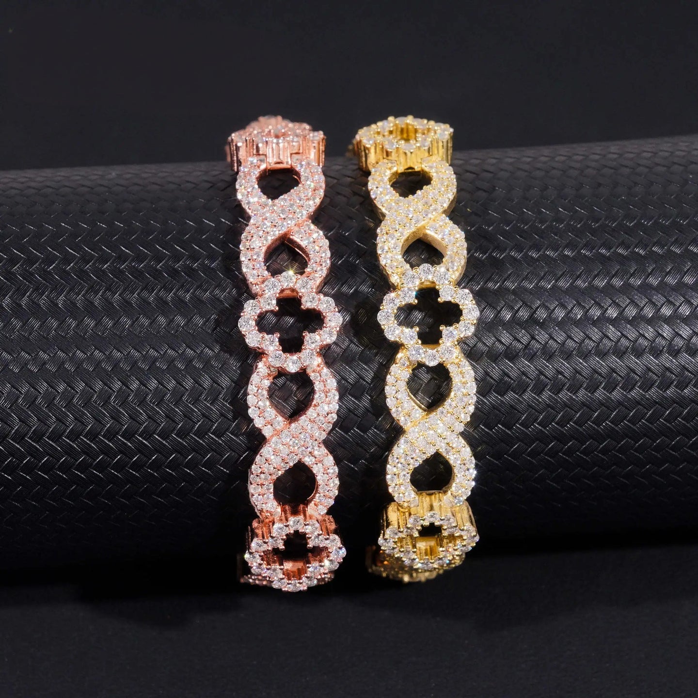 New Design Hip Hop Jewelry Real 925 Sterling Silver Pass Diamond Tester Fully Iced Out Flower Infinity Cuban Link Bracelet