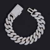 Fine Jewelry Hip Hop 16mm Mens 925 Sterling Silver Diamond Iced Out VVS Moissanite Cuban Link Bracelet