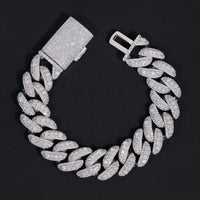 Fine Jewelry Hip Hop 16mm Mens 925 Sterling Silver Diamond Iced Out VVS Moissanite Cuban Link Bracelet