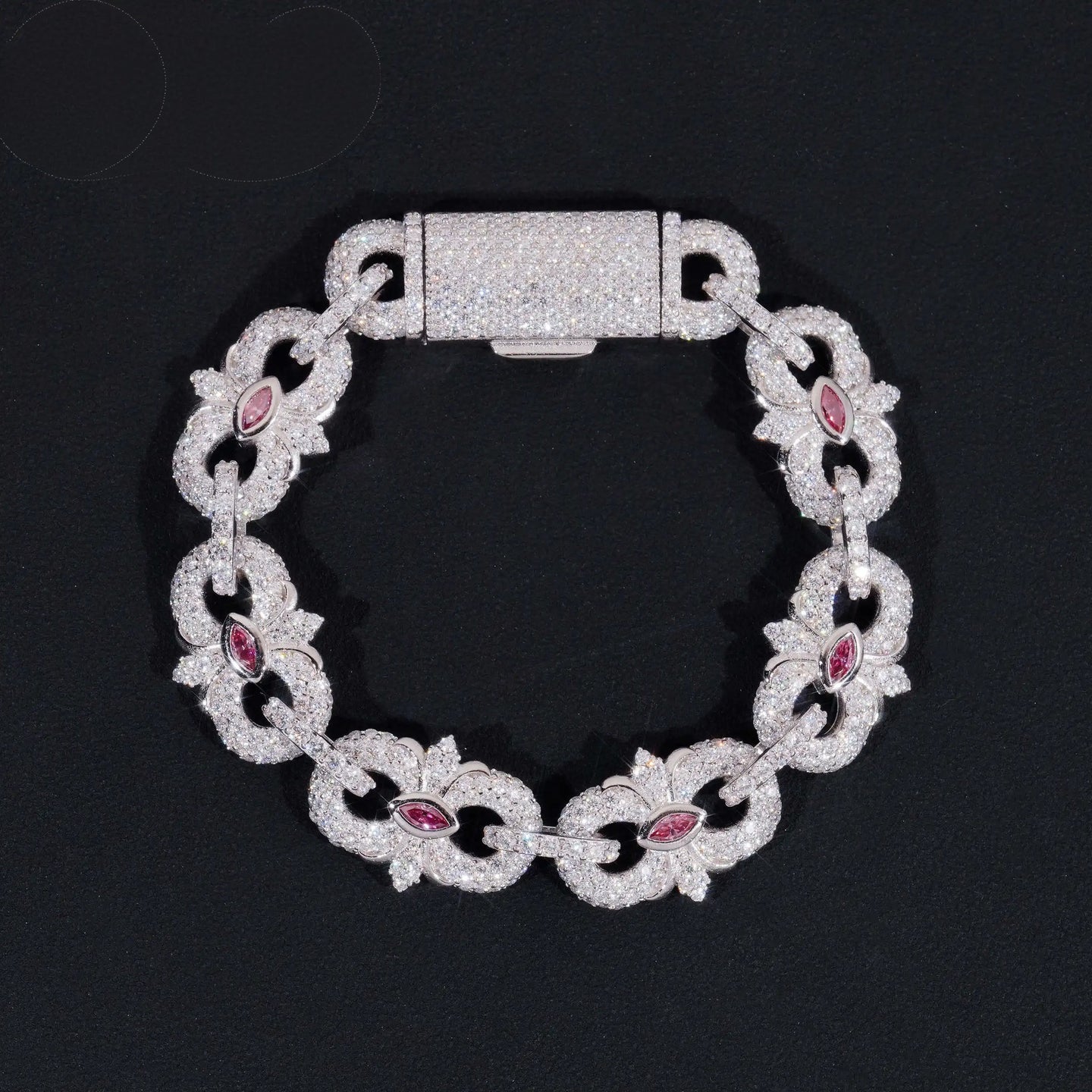 Pass Diamond Tester Silver 925 Gold Plated Hip Hop Jewelry Custom Men Eye Cross Color VVS Moissanite Cuban Link Chain Bracelet