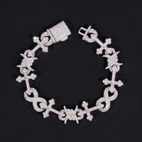 New Arrival Hip Hop Jewelry 925 Sterling Silver Pass Diamond Tester Iced Out Cross Infinity Link Moissanite Cuban Bracelet