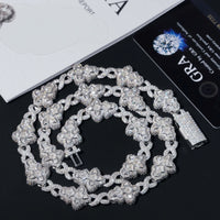 New Arrival VVS Moissanite Necklace Solid 925 Silver Cuban Link Hip Hop Jewelry Iced Out Flower Cross Link Cuban Necklace