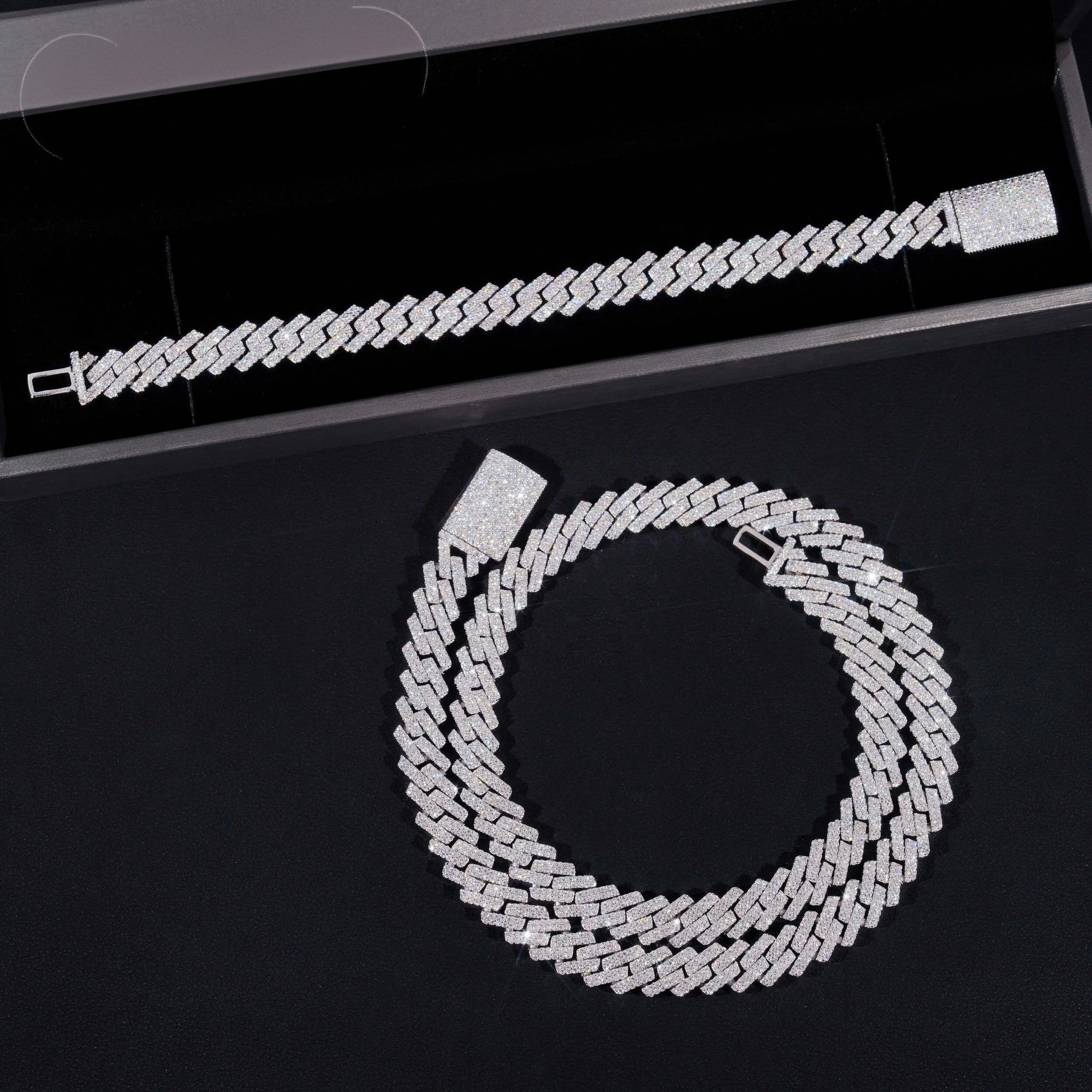 Factory Price 10mm Width 2Rows 925 Solid Silver Iced Out GRA