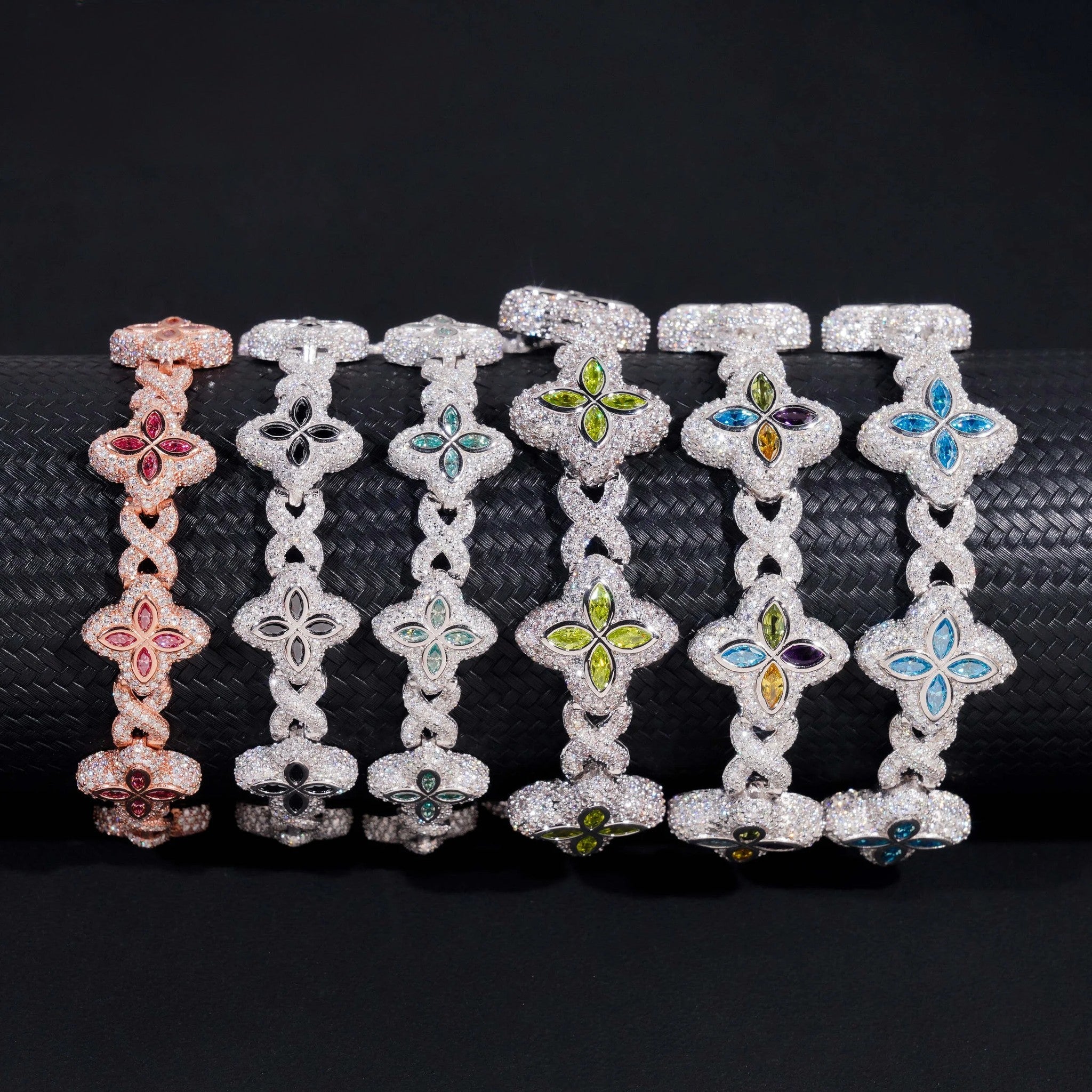 Hot Sale New Design Hip Hop Colorful Marquise 925 Silver VVS Moissanite Iced Out Bracelet