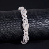 Hot Selling 925 Sterling Silver Hip Hop Iced Out Infinity Eye Moissante Cuban Link Bracelet