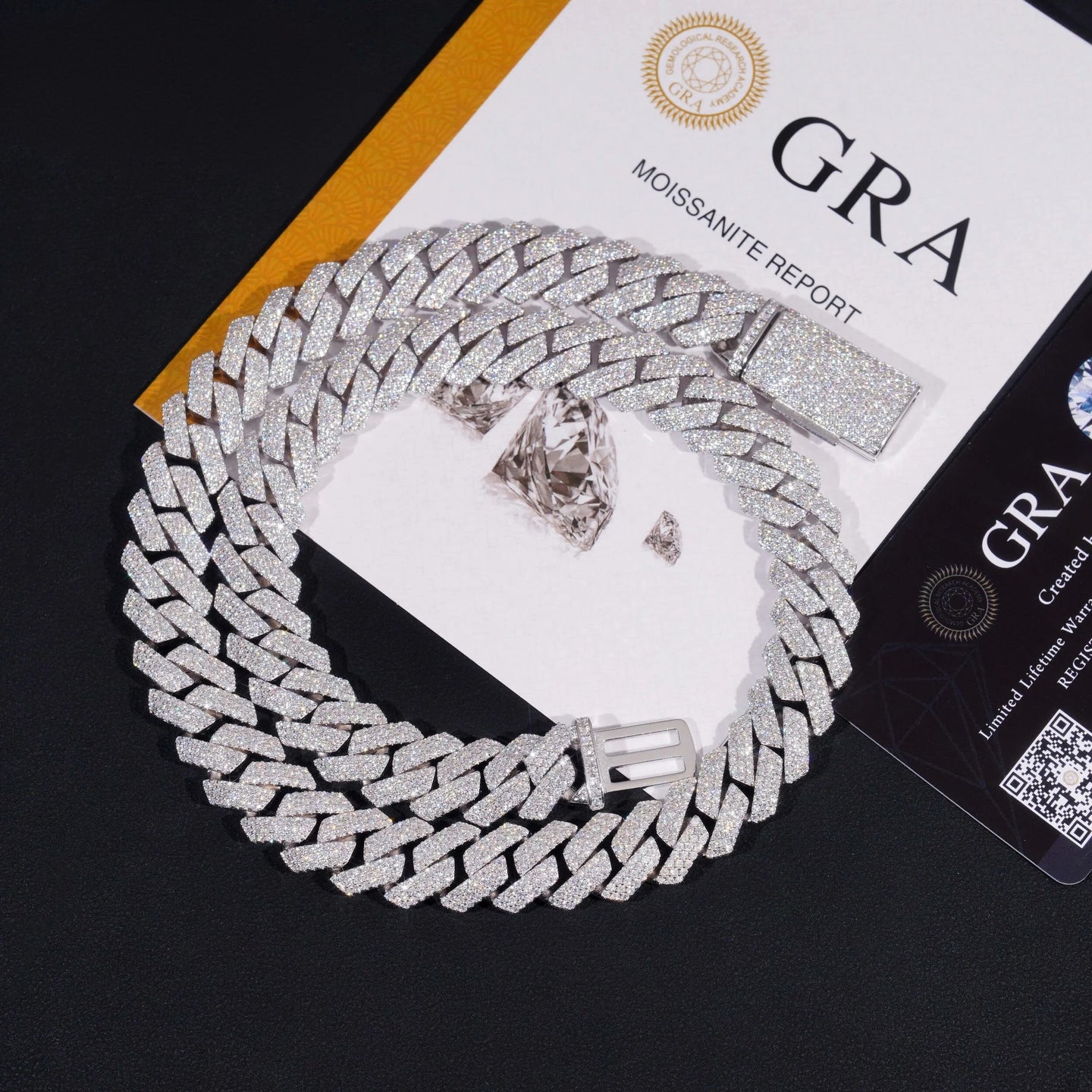 Hot Sale Hip Hip Jewelry GRA Certificate 14mm Three Row 925 Silver Moissanite Iced Out Cuban Link Chain