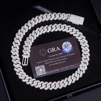 Hot Sale Hip Hip Jewelry GRA Certificate 14mm Three Row 925 Silver Moissanite Iced Out Cuban Link Chain