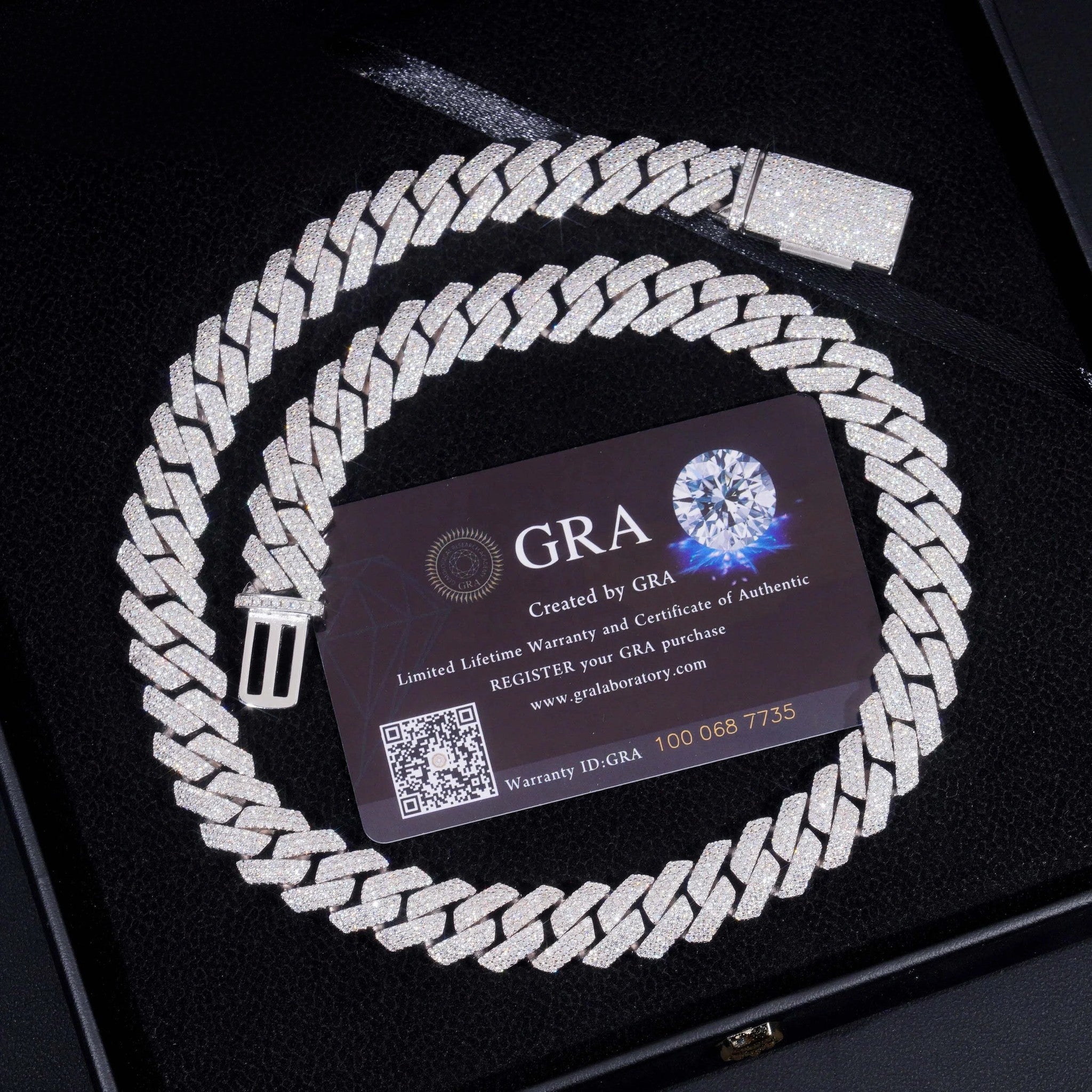 Hot Sale Hip Hip Jewelry GRA Certificate 14mm Three Row 925 Silver Moissanite Iced Out Cuban Link Chain