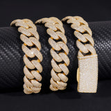 Rapper Hip Hop Jewelry 16mm 5 Rows Stones Solid 925 Sterling Silver Gold Plated Iced Out Moissanite Miami Cuban Link Chain