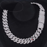 Bulk Size 22MM S925 Solid Silver Iced Out Hip Hop Jewelry Moissanite Diamond VVS Miami Cuban Link Chain Mosaic Cuban Chain